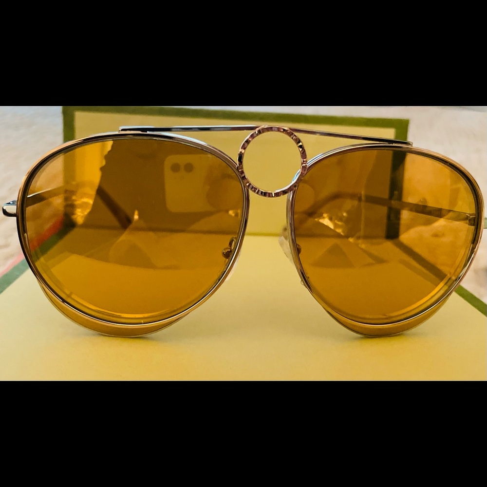 Chloe Rose Gold Mirrored Sunglasses